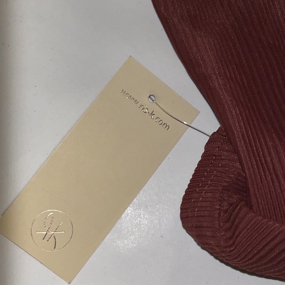 NWT Ris-K by Dippin Daisys Brown Ribbed Strapless One Piece Bandeau Swimsuit S - Picture 9 of 14